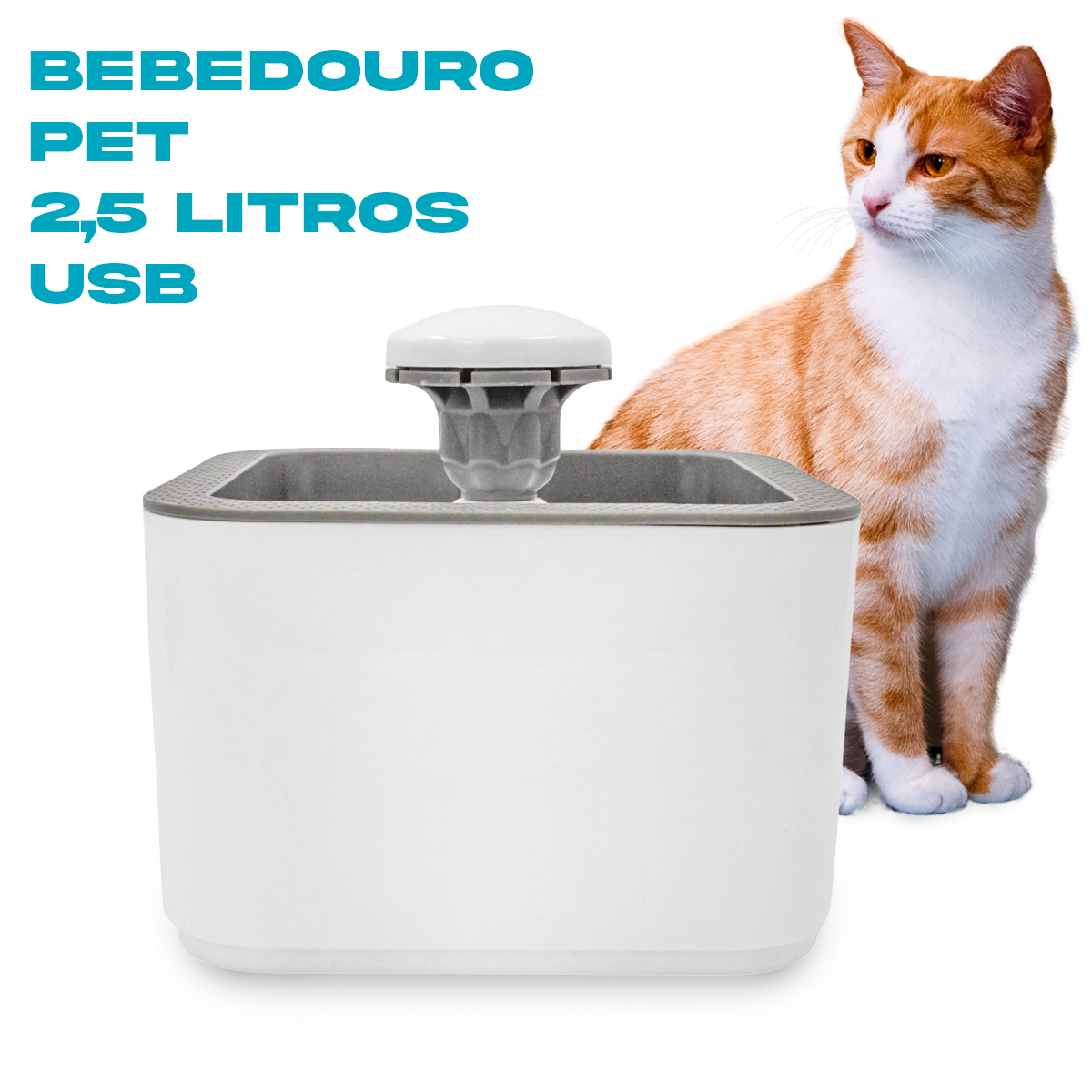 Fonte Bebedouro Gatos Cães Automático Com Filtro USB Bivolt